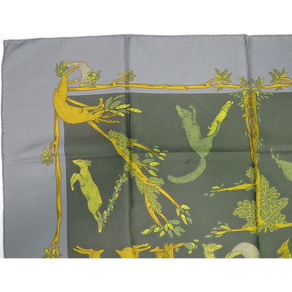 Hermès Gray and Yellow Silk Scarf - Picture 3 of 11